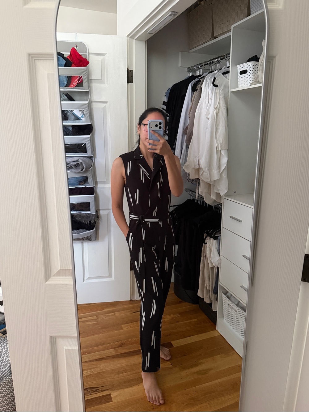 Ann Taylor Sleeveless Black Printed Jumpsuit